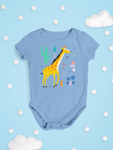 Giraffe Doodle Style Safari Bodysuit -Image by Shutterstock
