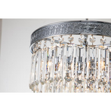 Bliss Tiered Unique 6-Light Chrome Glam Interior Crystal Chandelier