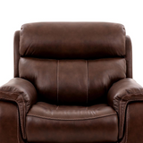 Montague Dual Power Headrest and Lumbar Support Recliner Chair in Genuine Brown Leather