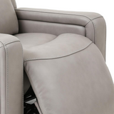 Claude Dual Power Headrest and Lumbar Support Recliner Chair in Light Grey Genuine Leather