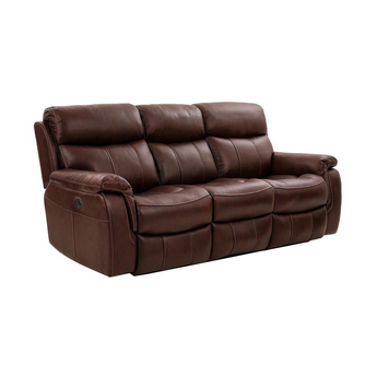 Montague Dual Power Reclining 2 Piece Sofa and Recliner Set in Genuine Brown Leather
