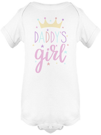 Daddy's Girl Cute Crown Stars Bodysuit Baby's -Image by Shutterstock
