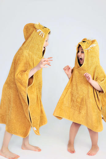 AnimalFriends Lion Kids Hooded Towel Poncho 100% Combed Cotton