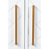 Gramercy Mid-Century Modern Chevron Two Door Accent Chest in Blanc White
