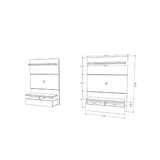 City 1.2 Floating Wall Theater Entertainment Center in Maple Cream and Off White