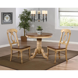 Sunset Trading Brook 3 Piece 36" Round Dining Set with Napoleon Chairs | Seats 4