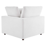Commix Down Filled Overstuffed Performance Velvet Corner Chair - White EEI-4366-WHI