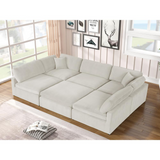 Remington 6-piece Ivory Velvet Modular Sectional