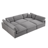 Remington 6-piece Grey Linen Modular Sectional