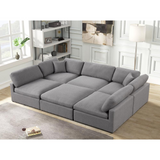 Remington 6-piece Grey Linen Modular Sectional