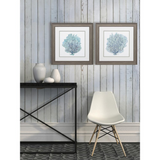 Teal Coral On White Wall Art, Pack of 2