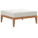 Northlake Outdoor Patio Premium Grade A Teak Wood Ottoman - Natural White EEI-3428-NAT-WHI