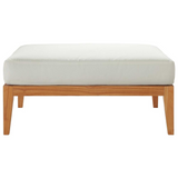 Northlake Outdoor Patio Premium Grade A Teak Wood Ottoman - Natural White EEI-3428-NAT-WHI