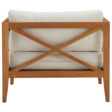 Northlake Outdoor Patio Premium Grade A Teak Wood Armchair - Natural White EEI-3425-NAT-WHI