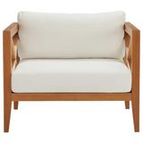 Northlake Outdoor Patio Premium Grade A Teak Wood Armchair - Natural White EEI-3425-NAT-WHI