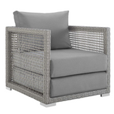 Aura 6 Piece Outdoor Patio Wicker Rattan Set - Gray Gray EEI-3559-GRY-GRY-SET