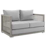 Aura 6 Piece Outdoor Patio Wicker Rattan Set - Gray Gray EEI-3559-GRY-GRY-SET