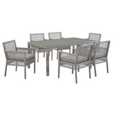 Aura 7 Piece Outdoor Patio Wicker Rattan Set - Gray Gray EEI-3560-GRY-GRY-SET