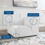 Restore Sectional Sofa Corner Chair - White EEI-3871-WHI