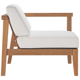 Bayport Outdoor Patio Teak Wood Right-Arm Chair - Natural White EEI-4129-NAT-WHI