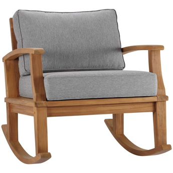 Marina Outdoor Patio Teak Rocking Chair - Natural Gray EEI-4177-NAT-GRY