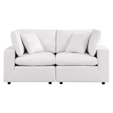 Commix Overstuffed Outdoor Patio Loveseat - White EEI-5576-WHI