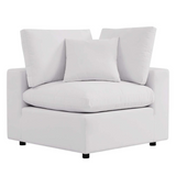 Commix Overstuffed Outdoor Patio Loveseat - White EEI-5576-WHI