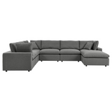 Commix 7-Piece Outdoor Patio Sectional Sofa - Charcoal EEI-5591-CHA