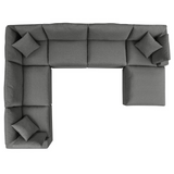 Commix 7-Piece Outdoor Patio Sectional Sofa - Charcoal EEI-5591-CHA