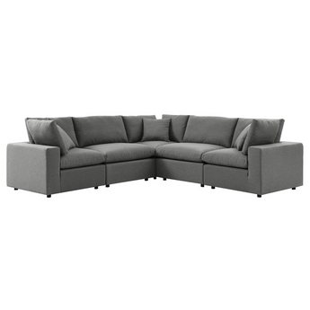 Commix 5-Piece Outdoor Patio Sectional Sofa - Charcoal EEI-5589-CHA