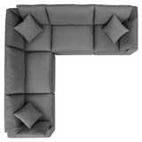 Commix 5-Piece Outdoor Patio Sectional Sofa - Charcoal EEI-5589-CHA