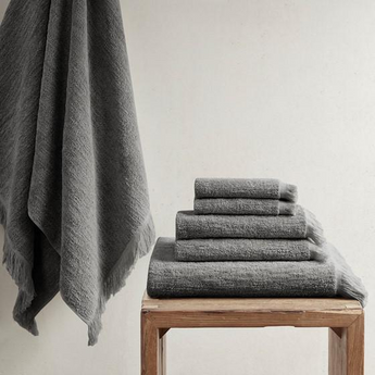 100% Cotton Dobby 6pcs Towel Set Charcoal II73-1255