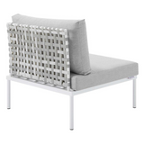 Harmony 8-Piece  Sunbrella® Basket Weave Outdoor Patio Aluminum Sectional Sofa Set - Taupe Gray EEI-4938-TAU-GRY-SET