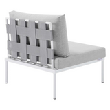 Harmony 8-Piece  Sunbrella® Outdoor Patio All Mesh Sectional Sofa Set - Gray Gray EEI-4941-GRY-GRY-SET