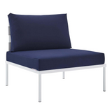 Harmony Sunbrella® Outdoor Patio Aluminum Armless Chair - Gray Navy EEI-4960-GRY-NAV