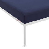 Harmony Sunbrella® Outdoor Patio Aluminum Armless Chair - Gray Navy EEI-4960-GRY-NAV