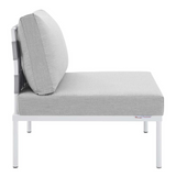 Harmony Sunbrella® Outdoor Patio Aluminum Armless Chair - Gray Gray EEI-4960-GRY-GRY