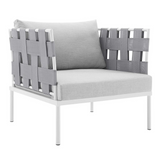 Harmony 7-Piece  Sunbrella® Outdoor Patio Aluminum Sectional Sofa Set - Gray Gray EEI-4937-GRY-GRY-SET