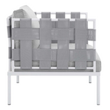 Harmony 7-Piece  Sunbrella® Outdoor Patio Aluminum Sectional Sofa Set - Gray Gray EEI-4937-GRY-GRY-SET