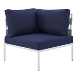 Harmony 8-Piece  Sunbrella® Outdoor Patio All Mesh Sectional Sofa Set - Gray Navy EEI-4941-GRY-NAV-SET