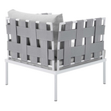 Harmony Sunbrella® Outdoor Patio Aluminum Armchair - Gray Gray EEI-4956-GRY-GRY