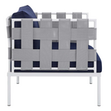 Harmony 7-Piece  Sunbrella® Outdoor Patio Aluminum Sectional Sofa Set - Gray Navy EEI-4937-GRY-NAV-SET
