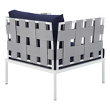 Harmony 10-Piece  Sunbrella® Outdoor Patio Aluminum Sectional Sofa Set - Gray Navy EEI-4953-GRY-NAV-SET