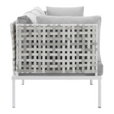 Harmony Sunbrella® Basket Weave Outdoor Patio Aluminum Sofa - Taupe Gray EEI-4965-TAU-GRY