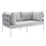 Harmony 8-Piece  Sunbrella® Outdoor Patio Aluminum Seating Set - Gray Gray EEI-4949-GRY-GRY-SET