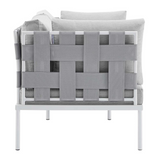 Harmony 8-Piece  Sunbrella® Outdoor Patio Aluminum Seating Set - Gray Gray EEI-4949-GRY-GRY-SET