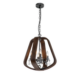 Walker Farmhouse Farmhouse 4-Light 16" Wide Wood Crystal Chandelier