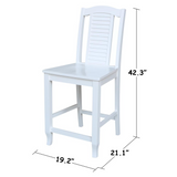 Seaside Counterheight Stool, 24" Seat Height, White