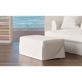 Newport Slipcovered 44" Wide Ottoman | Stain Resistant Performance Fabric | White