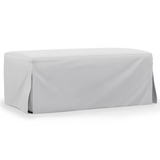 Newport Slipcovered 44" Wide Ottoman | Stain Resistant Performance Fabric | White